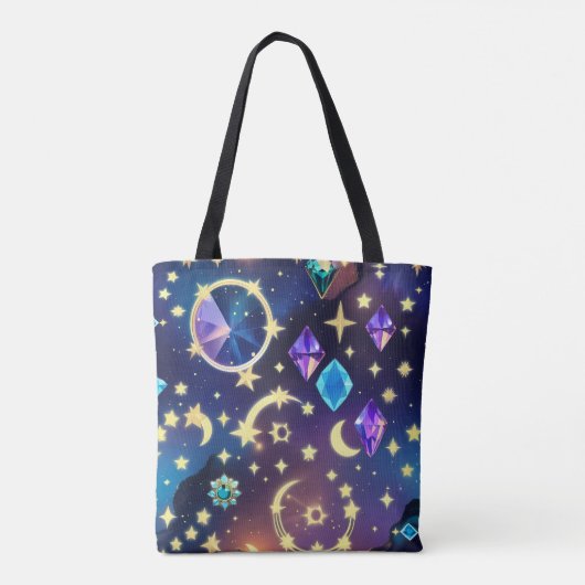 Rijke Alexandriet Saffier Hemelse Maanfasen Tote Bag (Achterkant)