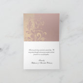 Rijke baksteen rood en goud omgekeerde spiraal bed bedankkaart (Binnen)