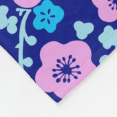 Rijke blauwe en roze florale patronen Japanse krot Fleece Deken (Hoek)