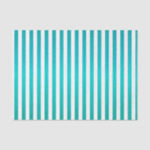 Rijke Blauwgroen Blauwe en Witte Stripes Tissuepapier (Voorkant)