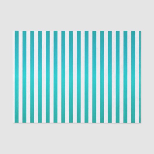 Rijke Blauwgroen Blauwe en Witte Stripes Tissuepapier (Voorkant)