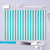 Rijke Blauwgroen Blauwe en Witte Stripes Tissuepapier (Craft)