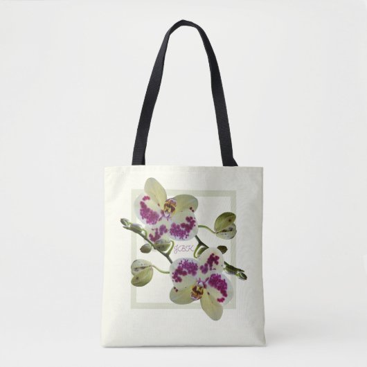 Rijke Bleke Gele Orchideeën Aangepaste Schouder Ta Tote Bag (Voorkant)