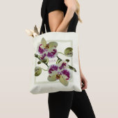 Rijke Bleke Gele Orchideeën Aangepaste Schouder Ta Tote Bag (Dichtbij)