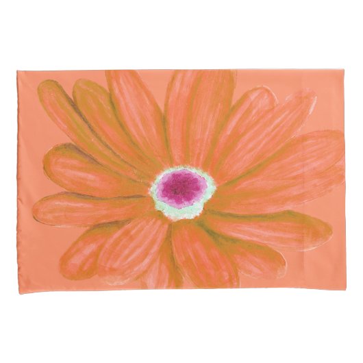 Rijke Bloem in Levendig Rood Kussensloop (Voorkant-Rechts)