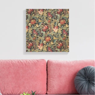 Rijke Bloemen Tapestry Brocade Damask Canvas Afdruk
