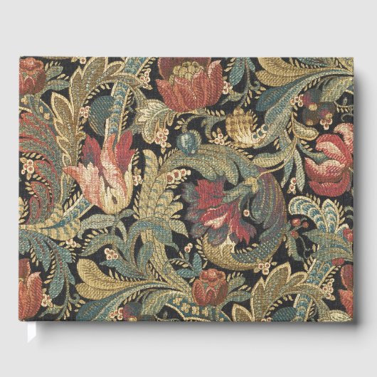 Rijke Bloemen Tapestry Brocade Damask Gastenboek (Voorkant)