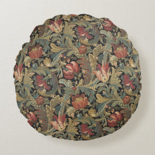 Rijke Bloemen Tapestry Brocade Damask Rond Kussen