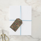 Rijke bloemrijke tapijtbrokaat antieke Victoriaans Cadeaulabel (Met Touw)