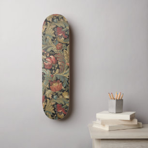 Rijke bloemrijke tapijtbrokaat antieke Victoriaans Persoonlijk Skateboard
