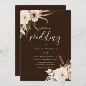 Rijke Boho Florals Herfst Herfst & Zomer Bruiloft Kaart (Voorkant / Achterkant)