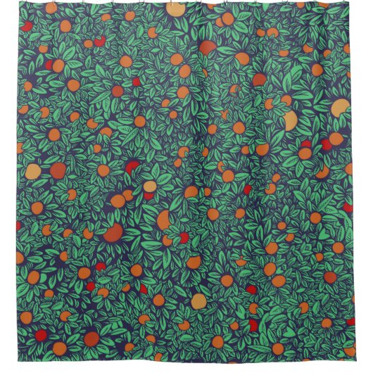 Rijke boomgaard:  boompatroon. douchegordijn (Voorkant)