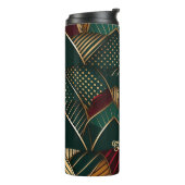 Rijke Bourgogne Blauwgroen Groene Goud Afrikaans E Thermosbeker (Gedraaid links)