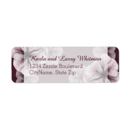 Rijke Bourgogne met roze bloemen Etiket