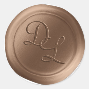 Rijke Brons 2 Letter Monogram Wax Seal Stickers