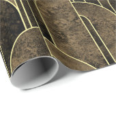 Rijke Bruin en Goud Art Deco Patroon Cadeaupapier (Rol Hoek)
