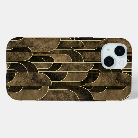 Rijke Bruin en Goud Art Deco Patroon Case-Mate iPhone Case (Achterkant (horizontaal))