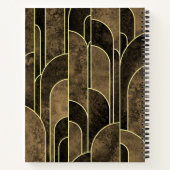 Rijke Bruin en Goud Art Deco Patroon Notitieboek (Achterkant)