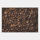 Rijke Bruine Koffiebonen + Hartpatroon Inpakpapier Vel (Voorkant)