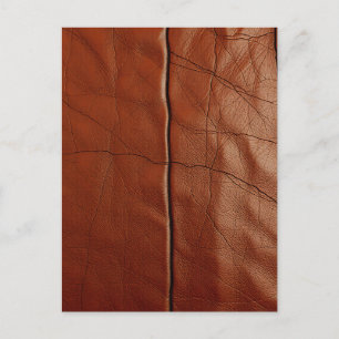Rijke bruine lederen textuurpatroon briefkaart
