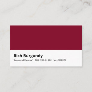 Rijke Burgundy   "Luxe en Elegantie" Visitekaartje