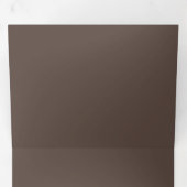 Rijke chocoladebruine achtergrondstructuur drieluik uitnodiging (Binnenzijde eerst)