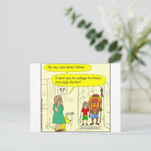 rijke dokter Cartoon Briefkaart (Staand voorkant)