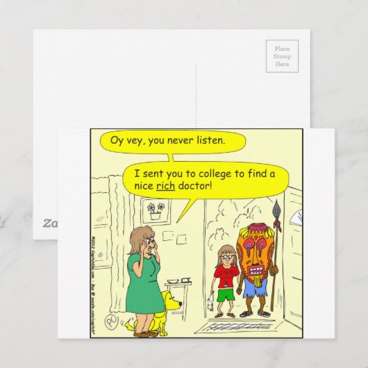 rijke dokter Cartoon Briefkaart (Voorkant / Achterkant)