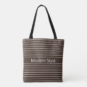 Rijke donkerbruine kleur tote bag (Achterkant)