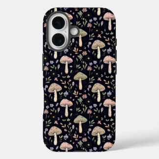 Rijke Donkere Schimmel Naadloos Patroon Goblincore iPhone 16 Hoesje