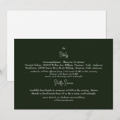 Rijke donkergroene bruiloft detail kaart (Voorkant / Achterkant)