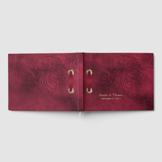 Rijke Elegante Bourgondische Trouwgastenboek Gastenboek (Volledig)