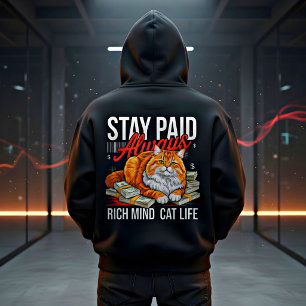 Rijke geest kattenliefhebber grappig ondernemersge hoodie