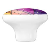 Rijke Geometrische Mozaïek Glas in lood Waterverf Keramische Knop (Zijkant)