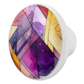 Rijke Geometrische Mozaïek Glas in lood Waterverf Keramische Knop (Rechts)