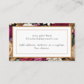 Rijke Gouden en Levendig Bloemen Ontwerp Visitekaartje (Achterkant)