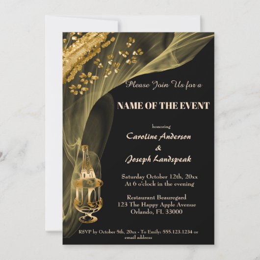 Rijke goudklompjes met champagne in ijsemmer uitno kaart (Voorkant)