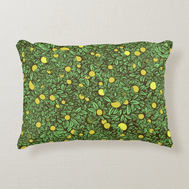 Rijke groene fruit tuin bomen accent kussen (Voorkant)