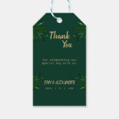 Rijke Groene Gouden Huwelijksthema Cadeaulabel (Voorkant)