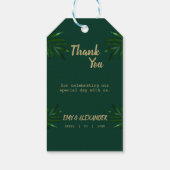 Rijke Groene Gouden Huwelijksthema Cadeaulabel (Achterkant)