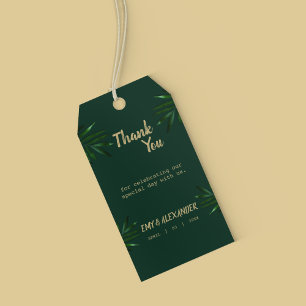 Rijke Groene Gouden Huwelijksthema Cadeaulabel