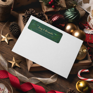 Rijke groene gouden thema uitnodiging taille band etiket