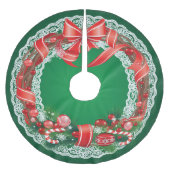 Rijke Groene Ombre met Kant Kerstkrans Kerstboom Rok (Voorkant)