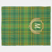 Rijke Groene Tartan (Pset) Aangepast Fleece Deken (Voorkant (Horizontaal))