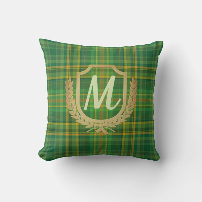 Rijke Groene Tartan (Pset) Aangepast Kussen (Voorkant)