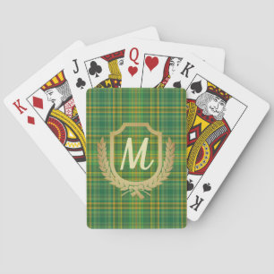 Rijke Groene Tartan (Pset) Aangepast Pokerkaarten