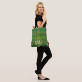 Rijke Groene Tartan (Pset) Aangepast Tote Bag (Op model)