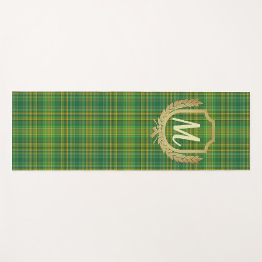 Rijke Groene Tartan (Pset) Aangepast Yogamat (Voorkant (horizontaal))