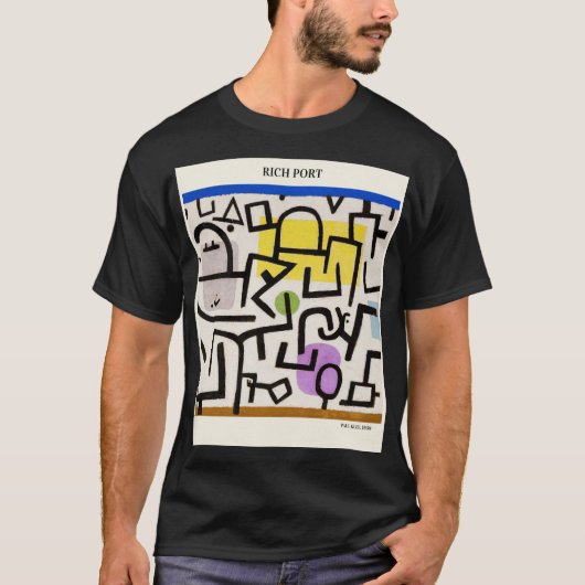 Rijke haven door PAUL KLEE, Abstracte  moderne kun T-shirt (Voorkant)