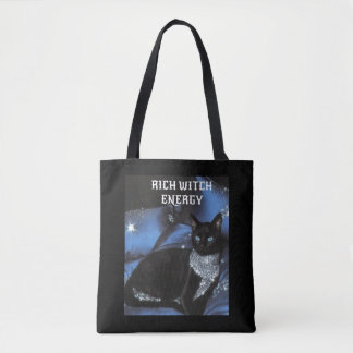 Rijke Heks Energie Zwarte Kat Glamoureuze Gotische Tote Bag